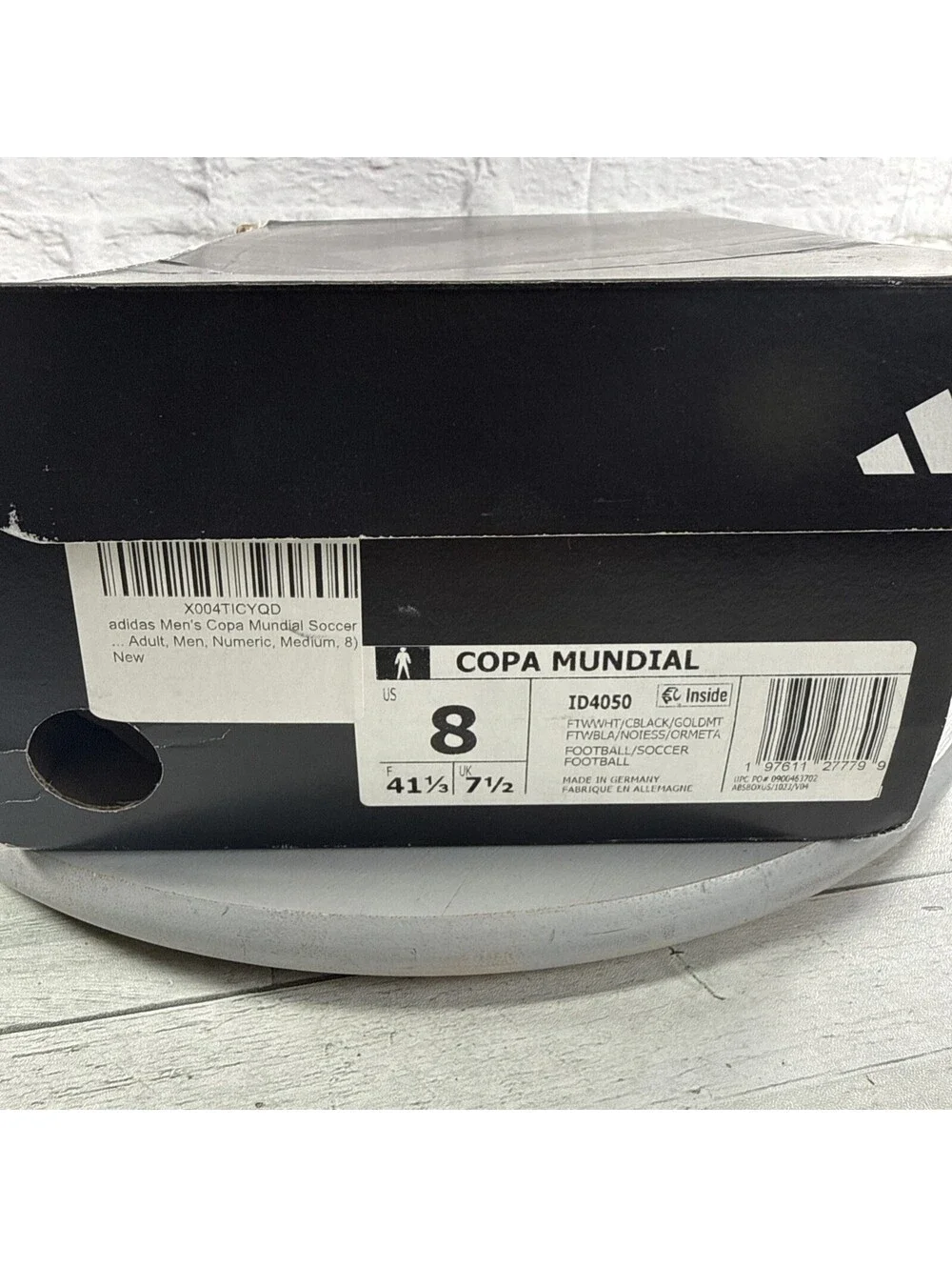 Adidas Copa Mundial FG White Black ID4050 Soccer Cleats Size 8